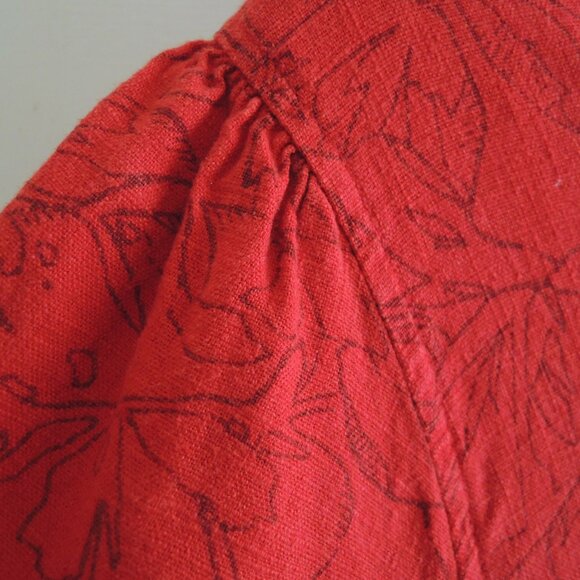 Nicole Miller Red & Black Linen Blend Shift Dress XL - Picture 5 of 9
